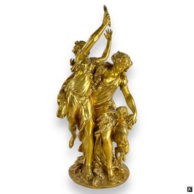 Michel Clodion Gilt Bronze Bacchantes Group