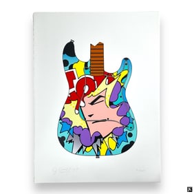 John "Crash" Matos, Lithograph, Face Guitar