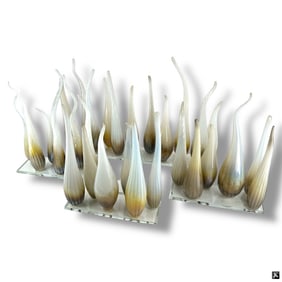 5 Pc Blown Art Glass Sculpture - Signed