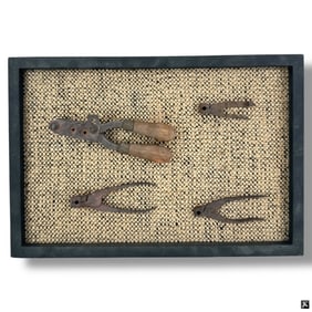 4 Framed Antique Bullet Molds