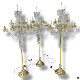 3 European Style Crystal Floor Lamps