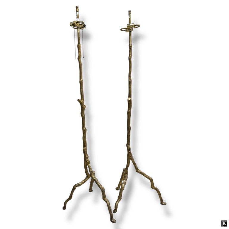 Pair Italian Gilt Bronze "Tree" Floor Lamps (1 of 3)