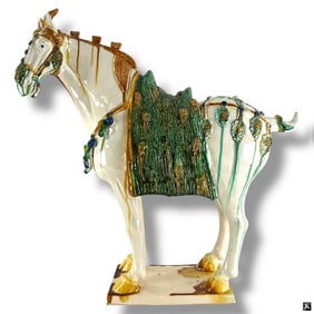 Large Chinese Tang Style Sancai Glaze Horse