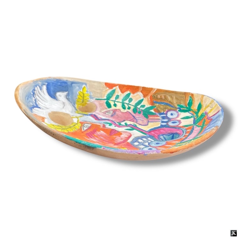 Judaica Hand Painted Ceramic Charger (1 of 3)