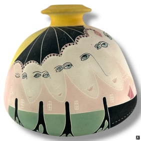Hand Painted Art Pottery Ceramic Vase