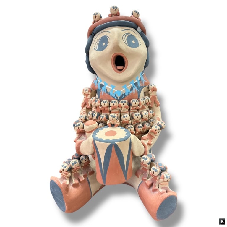 Native American Pottery Figure "The Storyteller" (1 of 3)