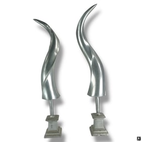 Pair of Decorative Metal Horns