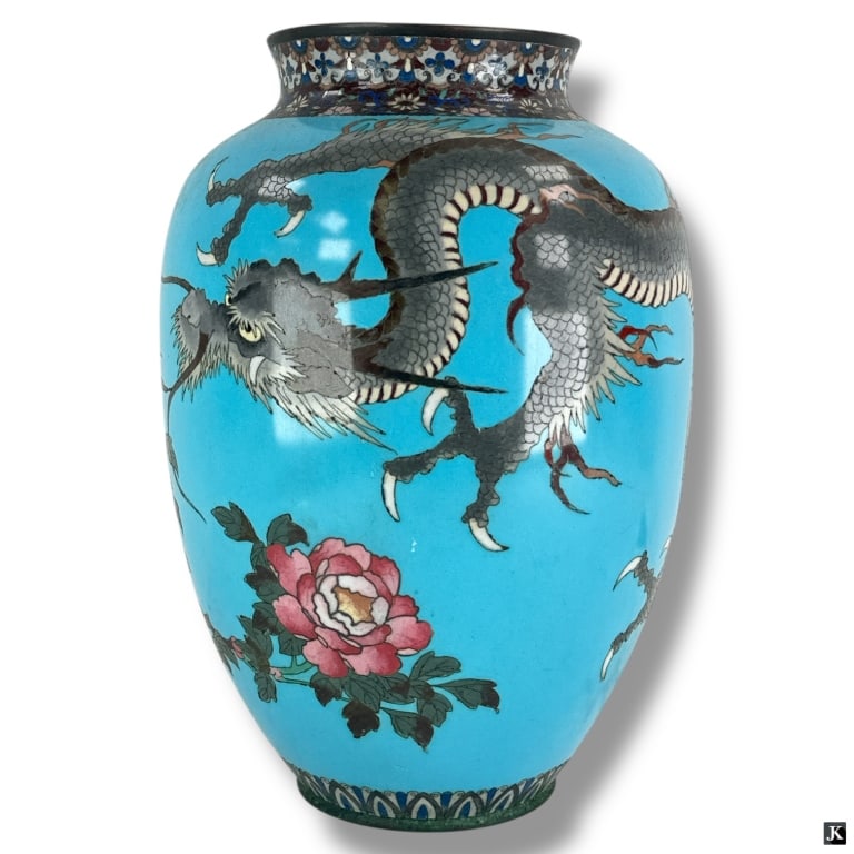 Large Chinese Cloisonne Dragon Vase (1 of 3)