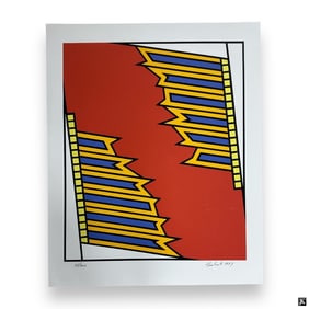Nicholas Krushenick Screenprint, Silver Liner 1977