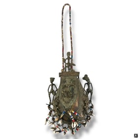 African Old Ashanti Kudo Bronze Lidded Container
