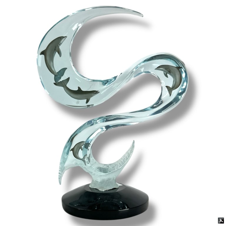 Dan Medina Lucite Sculpture "Symphony": Dan Medina Lucite Sculpture "Symphony". Signed and numbered 18/99 to base. Good condition. Measures 20" H x 15" W. LA/B13/SH:1C