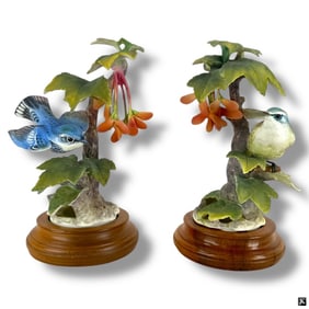 Pair Royal Worcester Porcelain Bird Figurines