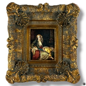 Antique Style Oil on Board "Portrait of a Lady"