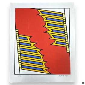 Nicholas Krushenick Screenprint, Silver Liner 1977