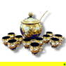 Bohemian Cobalt Glass, Enamel & Gilt Punch Set