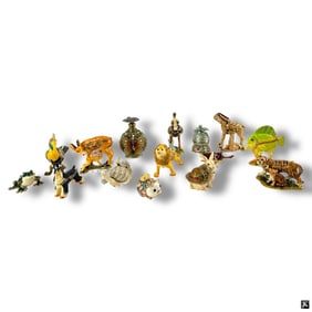 Collection of 15 Enameled Jeweled Trinket Boxes