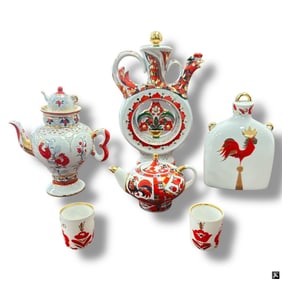 Lot of 6 Russian Lomonosov Porcelain Tablewares