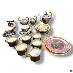22 Pc Pictorial Porcelain Dinnerware