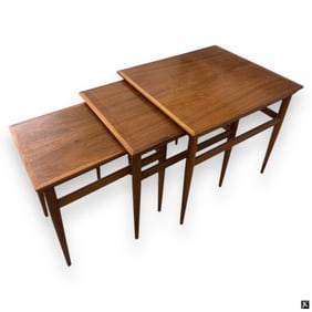 Pair Mid Century Modern Stack of 3 Nesting Tables
