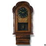 Antique Carved Inlaid Wood Wall Clock