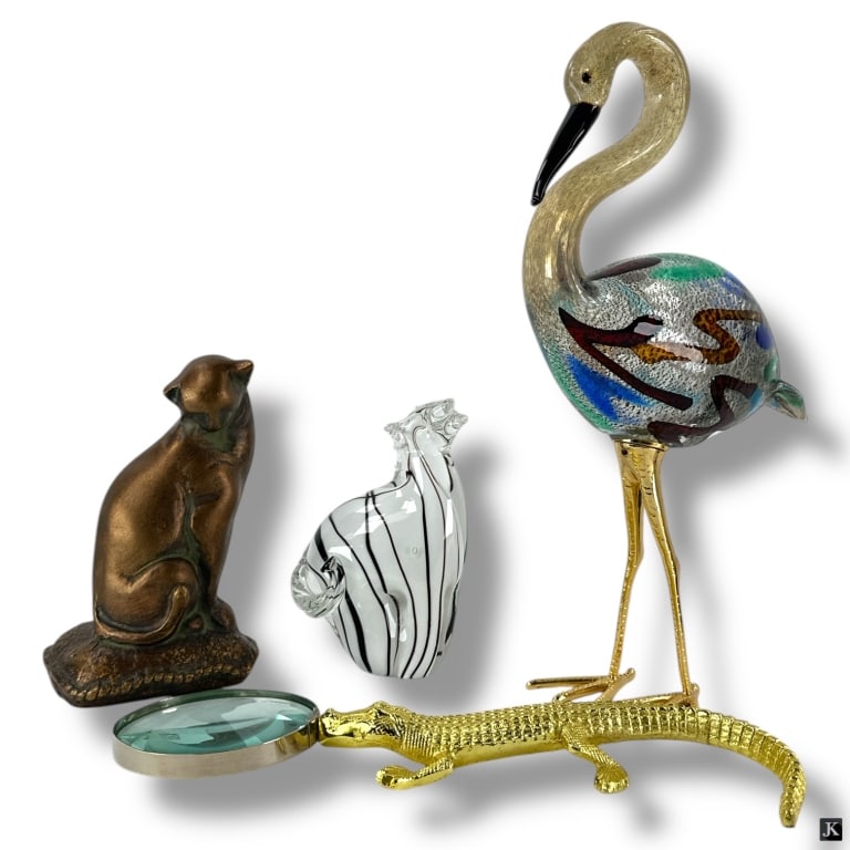 Group of 4 Mixed Media Animal Motif Objects (1 of 4)