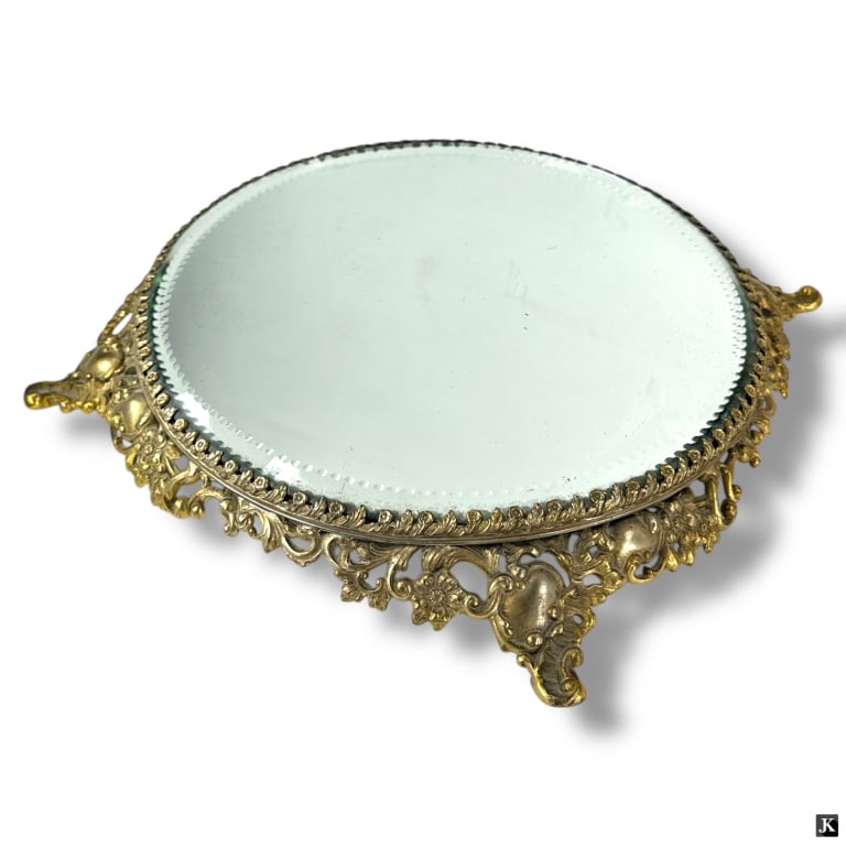 Antique Pairpoint Gilt Beveled Mirrored Plateau (1 of 3)