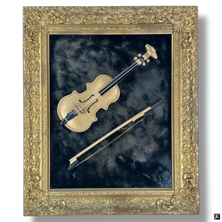 Mid Century Decorative 3-D Wall Hanging "Violin" (1 of 3)