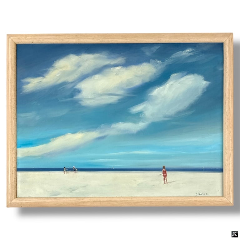 Contemporary Oil on Canvas "Beach Day" Signed (1 of 5)