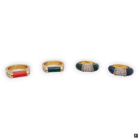 Four Decorative Costume Rings