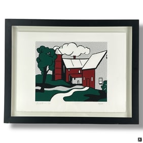 Roy Lichtenstein Screenprint in Colors, Red Barn