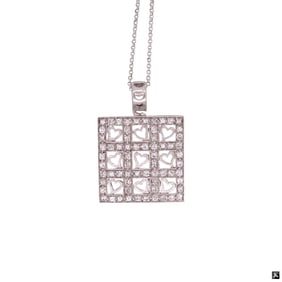 14K Heart Shape Square Pendant Necklace