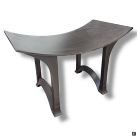 Contemporary Matte Black Metal Oriental Bench