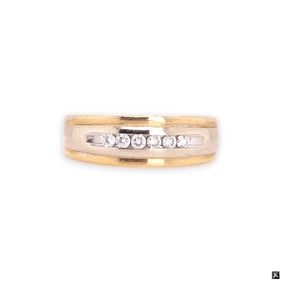 14K White Gold Diamond Band