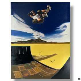 Steve Kaufman Oil & Silkscreen on Canvas,Tony Hawk