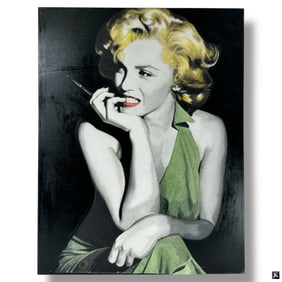 Steve Kaufman Oil & Silkscreen on Canvas "Marilyn"