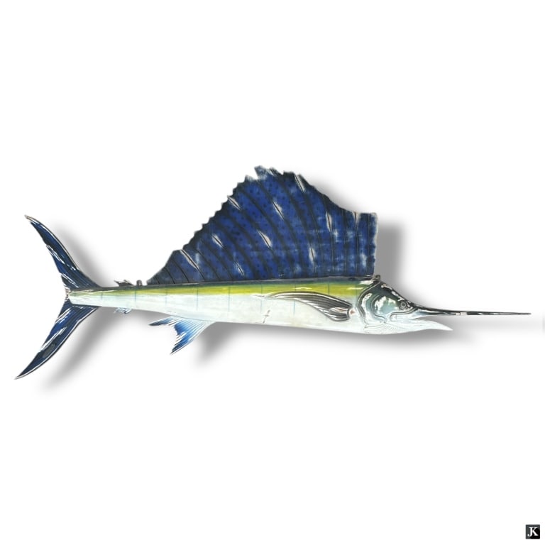 Deocrative "Fishtales" Painted Wood Fish Mount (1 of 4)