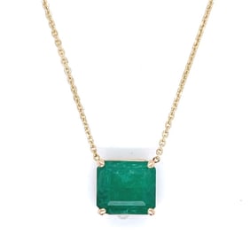 14K Yellow Gold 3.25 Ct. Emerald Necklace