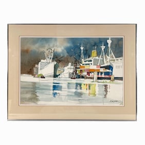 Museum Quality Dong Kingman "Ships Reflection"