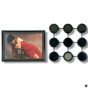 2 Pieces Decorative Wall Art Print, Mirror