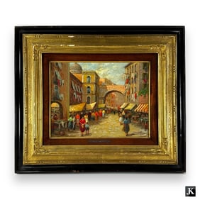 Vincenzo Curtiello (ITALY 20th C) Oil On Board
