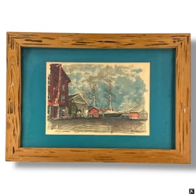 Paul Norton Watercolor "Mystic Seaport"