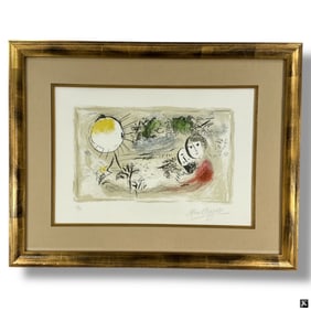 Marc Chagall Color Lithograph "Le Repos" 1968