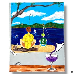 Tommy - Pop-Art Oil on Canvas "Wine Lake"