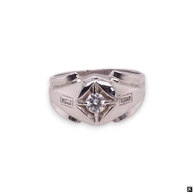 Gents 14 Karat White Gold Ring