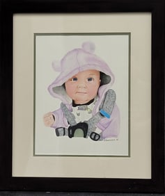 S. Brassner Pastel on Paper; Portrait