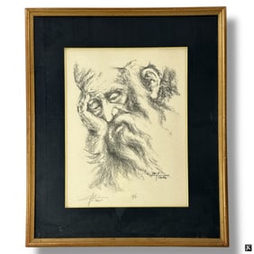 Yitzhak Yamin (B. 1951) AP Lithograph "Rabbi"