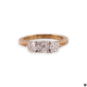 14K Three Diamond Ring