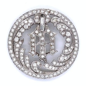 Art Deco Platinum Diamond Pendant/Brooch