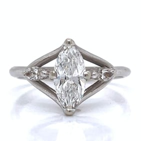 Art Deco 14K White Gold 1.10 Ct. Diamond Ring