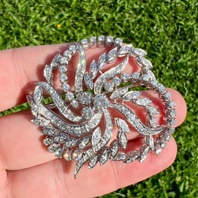 6.20 Ct. Art Deco Diamond Brooch